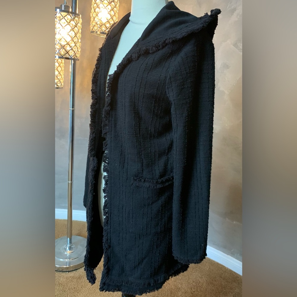 Laundry By Shelli Segal Black Textured Coat - Picture 2 of 5